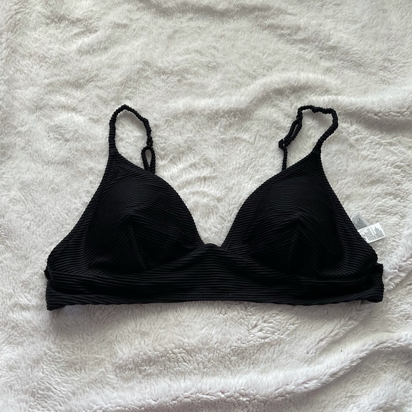 Old Navy black textured bikini top only - Picture 1 of 7